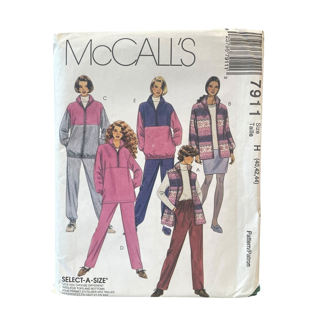 McCall's 7911 Jacket Top Pants Vest Skirt Size 40-44 90s Vintage UNCUT